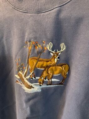 Vintage Buck Deer Cabin Outdoor Sweatshirt Hunting Men's